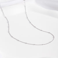 Beaded Chain Silver Necklace