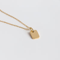 Engravable Tag Gold Necklace | Wanderlust + Co