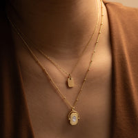 Engravable Tag Gold Necklace | Wanderlust + Co