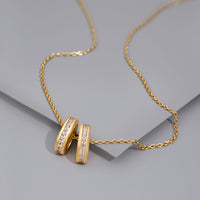 Double Pave 14K Gold Vermeil Necklace | Wanderlust + Co 