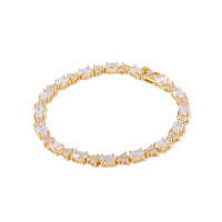 Pave 18K Gold Vermeil Oval Floral Tennis Bracelet | Wanderlust + Co 