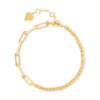 Pave Link Chain 14K Gold Vermeil Tennis Bracelet