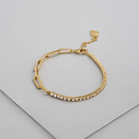 Pave Link Chain 14K Gold Vermeil Tennis Bracelet | Wanderlust + Co 