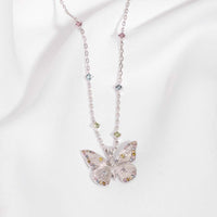 Butterfly Rainbow & Silver Necklace  | Wanderlust + Co 