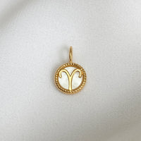 Aries Zodiac Mother of Pearl 14K Gold Vermeil Pendant | Wanderlust + Co