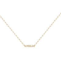 18K Gold Vermeil Nameplate Necklace With Chain Link | Wanderlust + Co