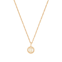 Gemini Zodiac Mother of Pearl 14K Gold Vermeil Pendant | Wanderlust + Co