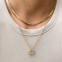 Gemini Zodiac Mother of Pearl 14K Gold Vermeil Pendant | Wanderlust + Co