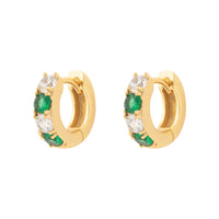 Classic Diamante Emerald 7mm Baby Huggie Earrings | Wanderlust + Co