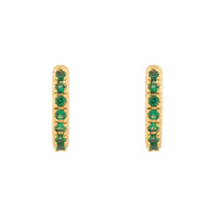 Classic Pave Emerald 7mm Baby Huggie Earrings | Wanderlust + Co