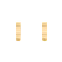 Ribbed Bar Gold 8mm Baby Huggie Earrings | Wanderlust + Co