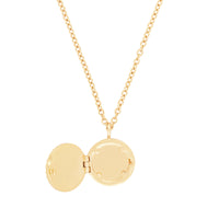 Ribbed Gold Locket Necklace