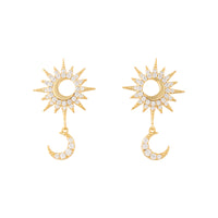 Sunlit Crescent Gold Drop Earrings | Wanderlust + Co