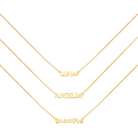18K Gold Vermeil Nameplate Necklace With Curb Chain | Wanderlust + Co