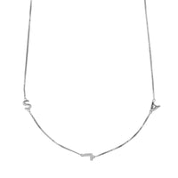 Sterling Silver Triple Initial Necklace With Classic Box Chain | Wanderlust + Co