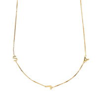 18K Gold Vermeil Triple Initial Necklace With Classic Box Chain | Wanderlust + Co