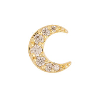 Crescent Diamante Gold Barbell Earring | Wanderlust + Co