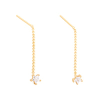 Star Diamante Gold Threader Earrings | Wanderlust + Co