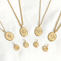 Zodiac Mother of Pearl 14K Gold Vermeil Pendant | Wanderlust + Co