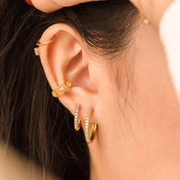 Classic Pave Gold 17mm Hoop Earrings | Wanderlust + Co
