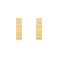 Ribbed Bar Gold 10mm Huggie Earrings | Wanderlust + Co