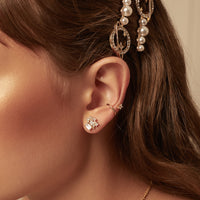 Aurora Pave Gold Stud Earrings | Wanderlust + Co