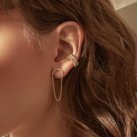 Pave Drop Chain Gold Earrings | Wanderlust + Co