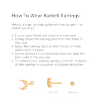Crescent Diamante Gold Barbell Earring | Wanderlust + Co
