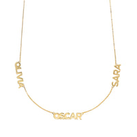 18K Gold Vermeil Triple Name Necklace with Classic Box Chain | Wanderlust + Co